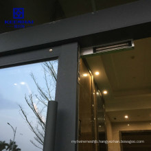 Security Entrance Tempered Glass Door Metal Frame